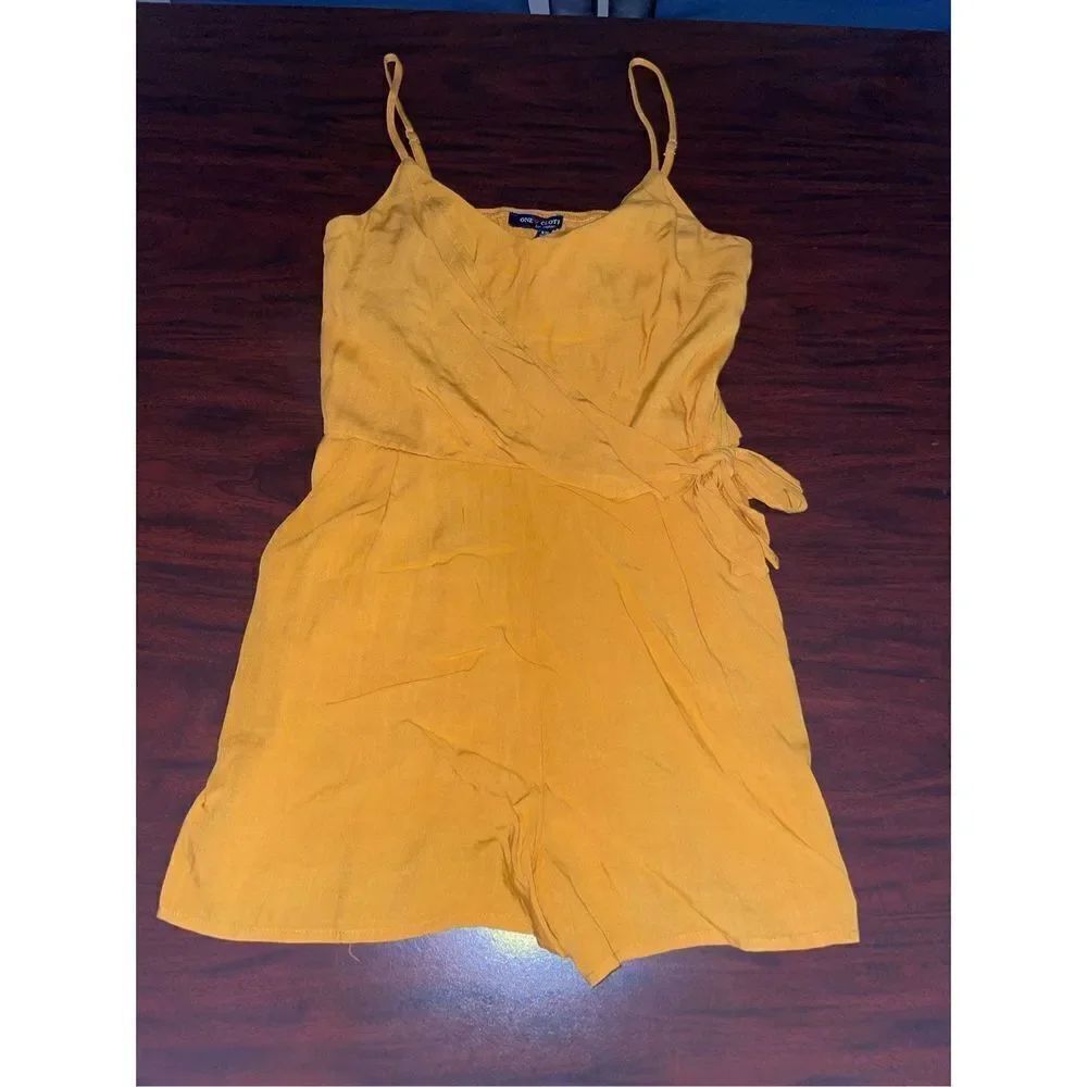 NWT One Clothing Mustard Yellow Tie Side Romper